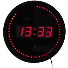 Horloge murale 'HORLED', à quartz, en plastique, noir