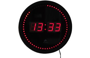 Horloge murale 'HORLED', à quartz, en plastique, noir