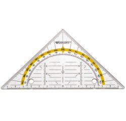 Equerre géométrique avec perforations pour classeur