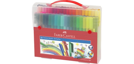 FABER-CASTELL Stylo feutre CONNECTOR PEN, coffret de 80