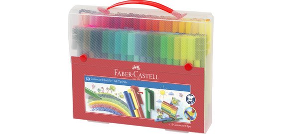 FABER-CASTELL Stylo feutre CONNECTOR PEN, coffret de 80