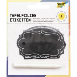 Etiquette de marquage tableau noir avec stylo-craie - Lot de 6