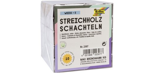 Boîtes d'allumettes neutres vides, blanc