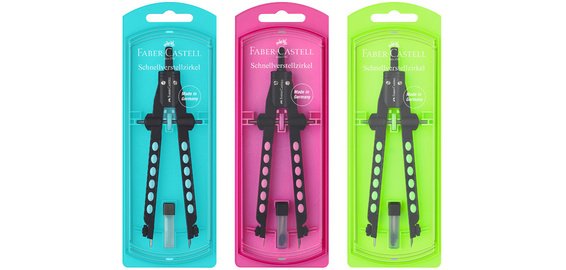 FABER-CASTELL Compas à réglage rapide FACTORY NEON