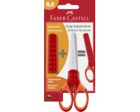 FABER-CASTELL Ciseaux scolaires GRIP, en blister, rouge