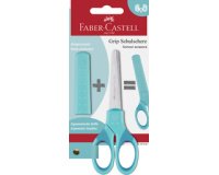 FABER-CASTELL Ciseaux scolaires GRIP, en blister, turquoise