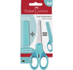 FABER-CASTELL Ciseaux scolaires GRIP, en blister, turquoise