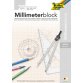 Bloc papier millimétré, A4, 80 g/m2, 25 feuilles