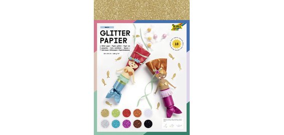 Papier pailleté, 170 g/m2, 240 x 340 mm, assorti