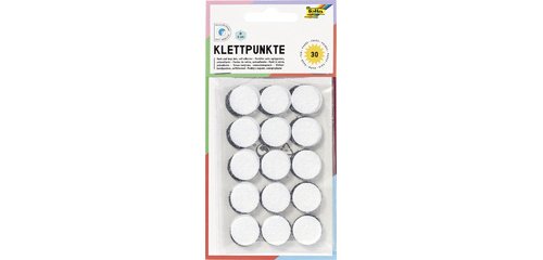 Klittenband Folia rond 2cm 15 stuks zwart 15 stuks wit