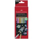 FABER-CASTELL Crayons de couleur hexagonaux métallique, étui