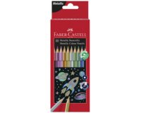 Kleurpotloden FABER-CASTELL zeshoekig metallic - etui van 10 stuks