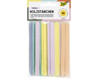 Houten roerstaafjes 'Pastel' lengte 114 mm pastelkleuren