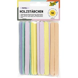 Houten roerstaafjes 'Pastel' lengte 114 mm pastelkleuren