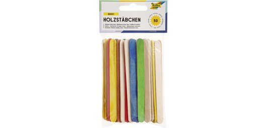 Bâtonnets en bois, longueur : 114 mm, assorti