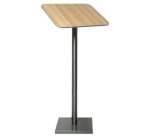 Porte-menus, en bois et en acier inoxydable