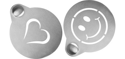 Set de pochoirs à café, en acier inoxydable