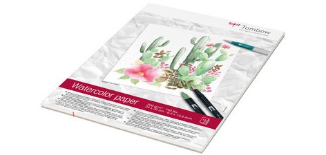 Tombow Bloc de papier aquarelle, collé 2 côtés, 240 x 320 mm