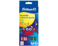 Pelikan crayon de couleur triangulair, étui de 12 pièces en couleurs assorties