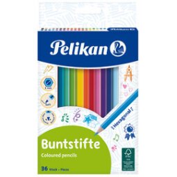 Crayon de couleur hexagonal mince, étui de 36