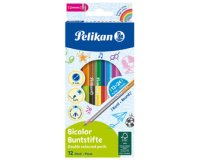 Crayons de couleur Bicolor, rond, étui en carton de