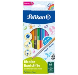 Pelikan crayon de couleur rond, étui de 12 pièces en couleurs assorties