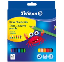 Crayons de couleur triangulaires Jumbo, étui en