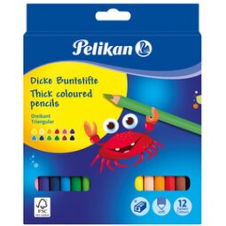 Crayons de couleur triangulaires Jumbo, étui en