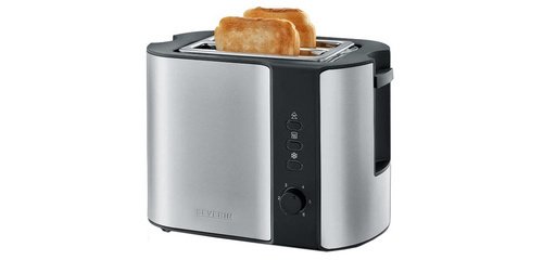 Toaster für 2 Scheiben AT 2589, Edelstahl / Schwarz