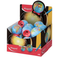 Taille-crayons Globe, présentoir de 16 pièces