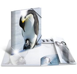 Chemise à élastiques 'pingouins', PP Glossy, A3