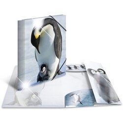 Map met elastieken 'pinguins' PP Glossy A3