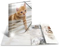 Chemise à élastiques 'chats', PP Glossy, A3