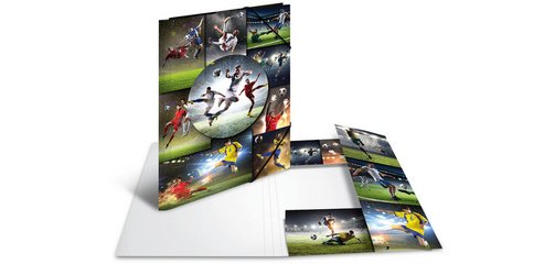 Chemise à élastiques 'football', carton, A4