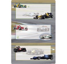 Etiquettes pour livres 'voitures de course', 70x 35 mm