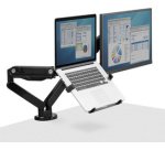 Plateau pour notebook sur bras de moniteur, noir