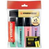 Surligneur BOSS ORIGINAL Pastel, étui en PET de 4