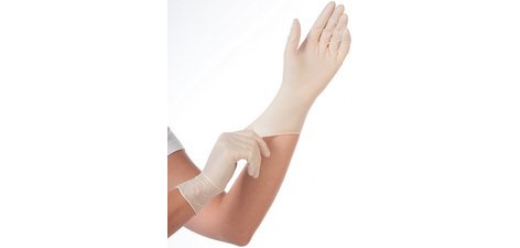 Gants jetables Skin Light Hygonorm latex poudré blanc, taille XL - Boîte de 100 gants