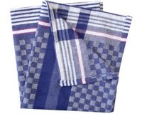 Torchon à vaisselle, quadrillé en bleu-blanc