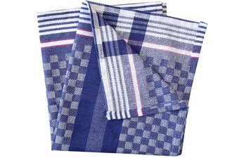 Torchon à vaisselle, quadrillé en bleu-blanc