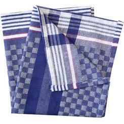 Keukenhanddoek geruit blauw/wit 240 g/m²