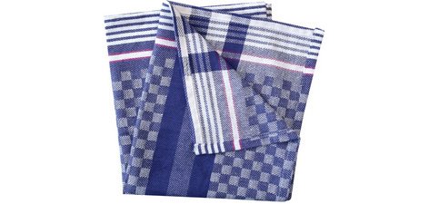 Torchon à vaisselle, quadrillé en bleu-blanc