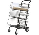 Chariot pour transport du courrier, en métal, noir