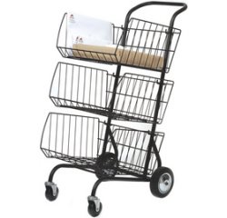 Chariot pour transport du courrier, en métal, noir