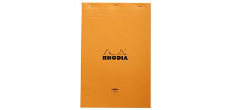 Bloc agrafé Rhodia Yellow N°19 21x31,8 cm 80 feuillets ligné avec marge 80g - Orange