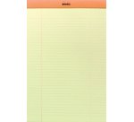Bloc agrafé Rhodia Yellow N°19 21x31,8 cm 80 feuillets ligné avec marge 80g - Orange