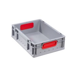 Bac de rangement ProfiPlus EuroBox 412, gris/rouge