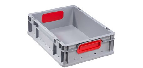 ProfiPlus EuroBox 412 storage bin, gray/red