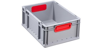 Bac de rangement ProfiPlus EuroBox 417, gris/rouge