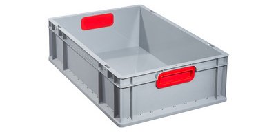 Bac de rangement ProfiPlus EuroBox 617, gris/rouge